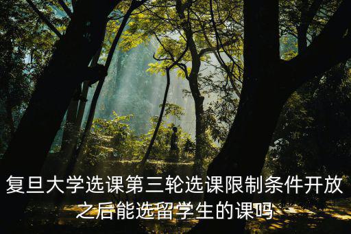 復旦大學選課第三輪選課限制條件開放之后能選留學生的課嗎