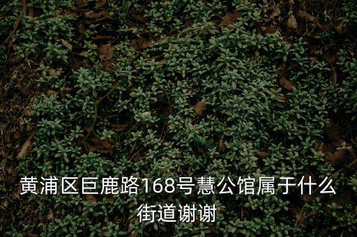 黃浦區(qū)巨鹿路168號慧公館屬于什么街道謝謝