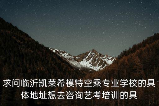 求問臨沂凱萊希模特空乘專業學校的具體地址想去咨詢藝考培訓的具