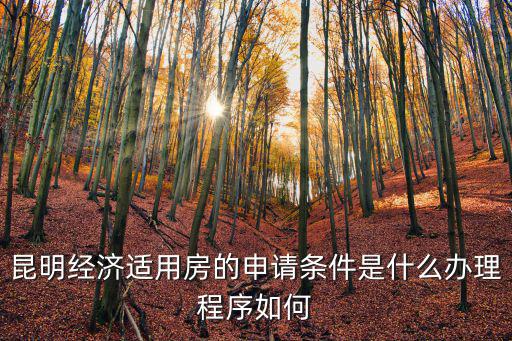 經濟適用房申請條件，昆明申請經濟適用房有什么條件