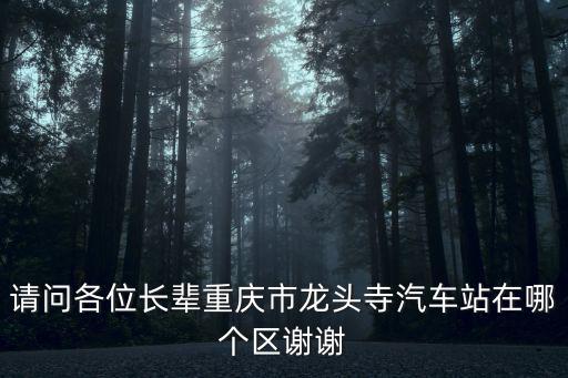 重慶龍頭寺汽車站，請問各位長輩重慶市龍頭寺汽車站在哪個區謝謝