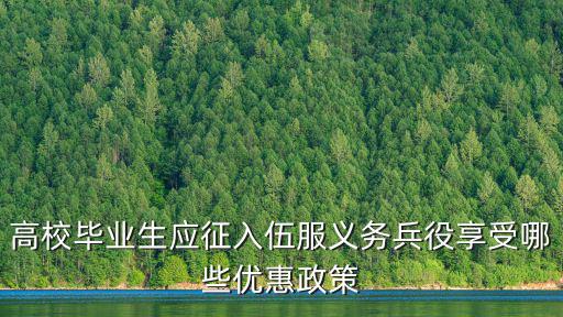 高校畢業生應征入伍服義務兵役享受哪些優惠政策