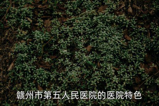 贛州市第五人民醫院的醫院特色