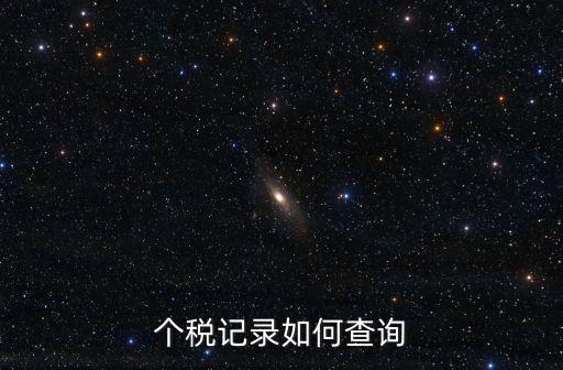 個稅記錄如何查詢