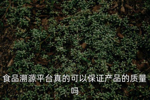 食品溯源平臺真的可以保證產(chǎn)品的質(zhì)量嗎