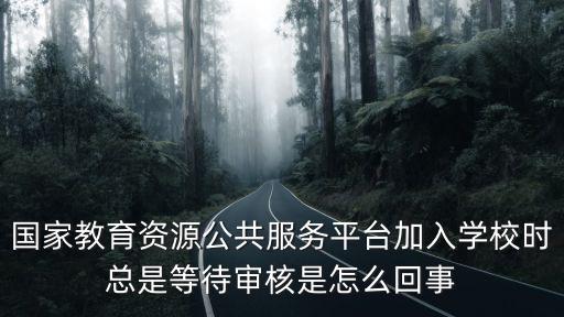 國家教育資源公共服務平臺加入學校時總是等待審核是怎么回事