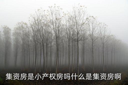 集資房是小產權房嗎什么是集資房啊