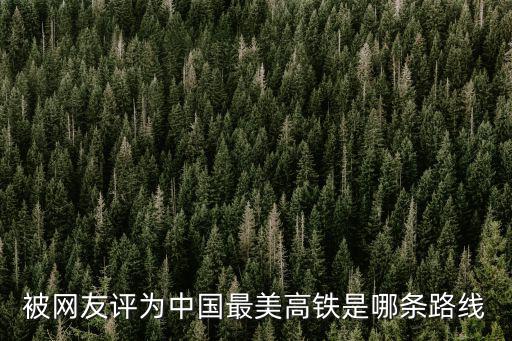 被網(wǎng)友評為中國最美高鐵是哪條路線