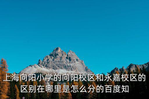 上海向陽小學的向陽校區和永嘉校區的區別在哪里是怎么分的百度知