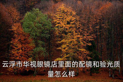 云浮市華視眼鏡店里面的配鏡和驗光質量怎么樣