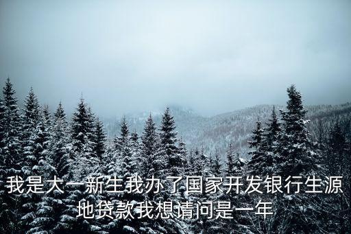 我是大一新生我辦了國家開發銀行生源地貸款我想請問是一年