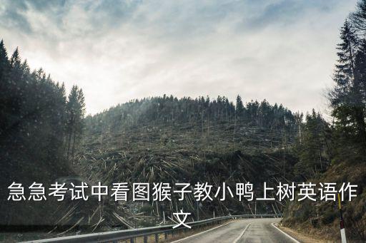急急考試中看圖猴子教小鴨上樹英語作文