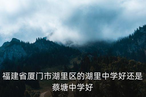 福建省廈門市湖里區的湖里中學好還是蔡塘中學好