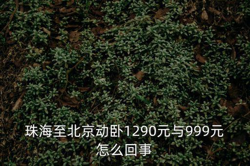 珠海至北京動(dòng)臥1290元與999元怎么回事