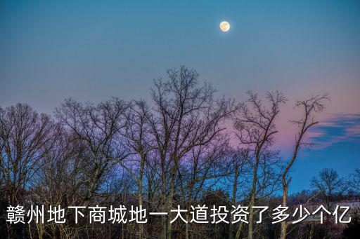 贛州地下商城地一大道投資了多少個(gè)億