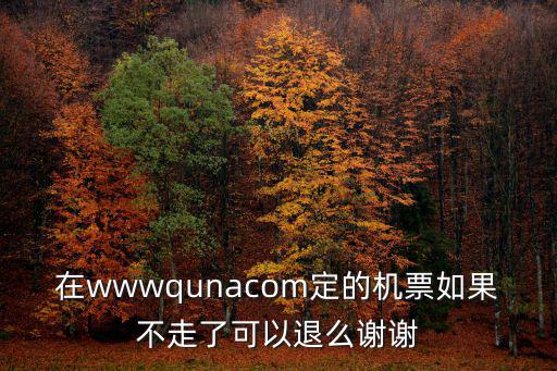 在wwwqunacom定的機票如果不走了可以退么謝謝