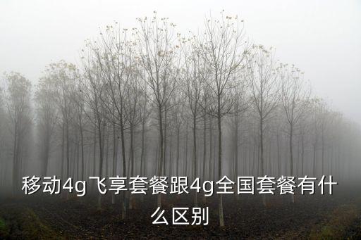 4g飛享套餐，移動4g飛享套餐跟4g全國套餐有什么區別