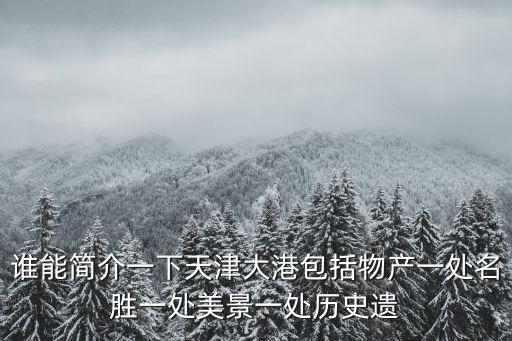 天津大港，誰能簡介一下天津大港包括物產一處名勝一處美景一處歷史遺