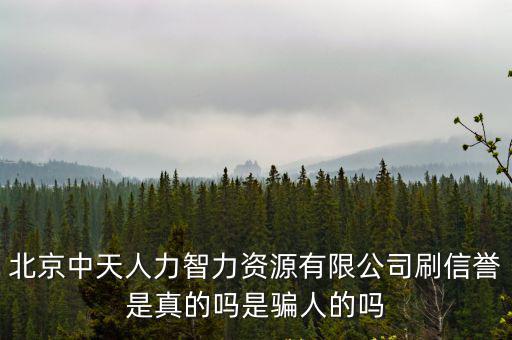 北京中天人力智力資源有限公司刷信譽是真的嗎是騙人的嗎