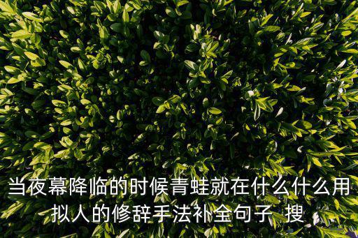 當(dāng)夜幕降臨時(shí)，造句每當(dāng)夜幕降臨的時(shí)候什么 什么的