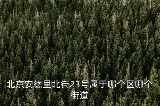 北京安德里北街23號屬于哪個區哪個街道