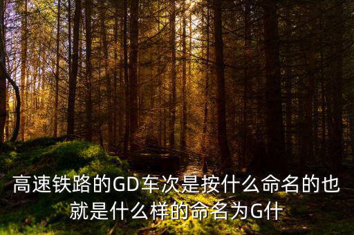 高鐵D，高速鐵路的GD車次是按什么命名的也就是什么樣的命名為G什