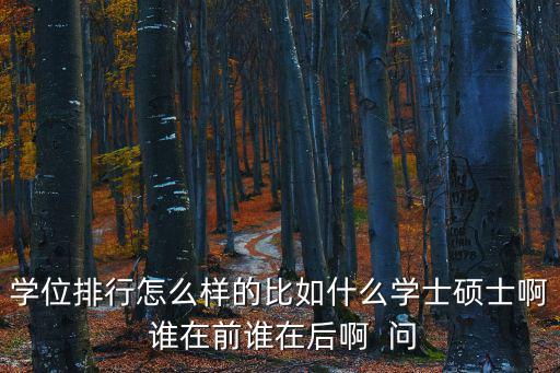 學位排行怎么樣的比如什么學士碩士啊 誰在前誰在后啊  問