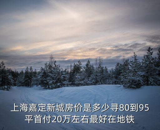 上海嘉定新城房價是多少尋80到95平首付20萬左右最好在地鐵