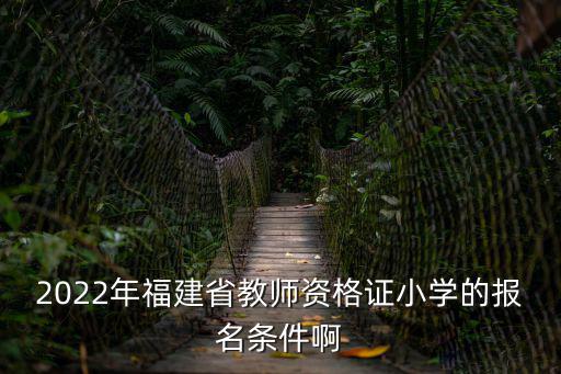 2022年福建省教師資格證小學(xué)的報名條件啊