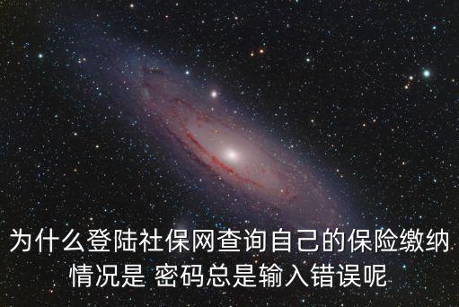 為什么登陸社保網(wǎng)查詢自己的保險繳納情況是 密碼總是輸入錯誤呢