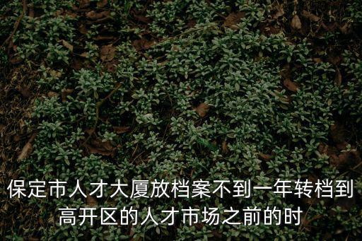 保定市人才大廈放檔案不到一年轉(zhuǎn)檔到高開(kāi)區(qū)的人才市場(chǎng)之前的時(shí)