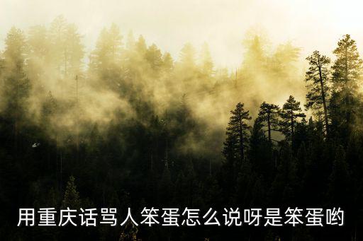 用重慶話罵人笨蛋怎么說呀是笨蛋喲
