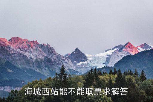 海城西站能不能取票求解答