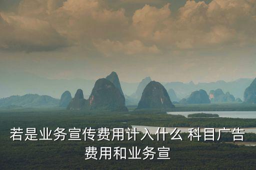若是業務宣傳費用計入什么 科目廣告費用和業務宣