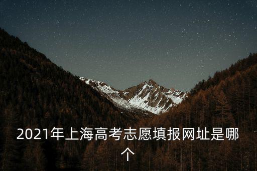 2021年上海高考志愿填報網址是哪個