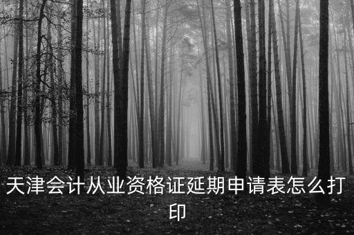 天津會計從業資格證延期申請表怎么打印