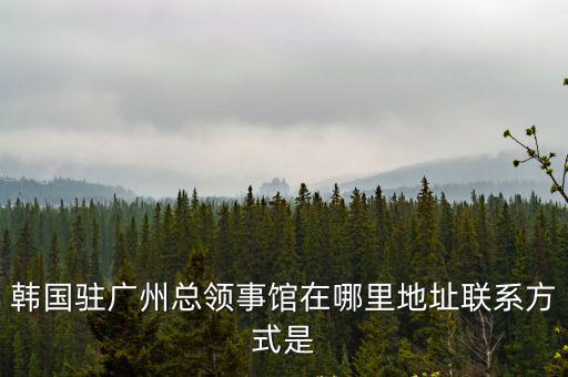 韓國駐廣州總領事館在哪里地址聯系方式是