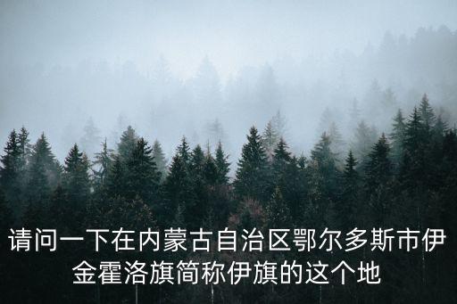 請問一下在內蒙古自治區鄂爾多斯市伊金霍洛旗簡稱伊旗的這個地