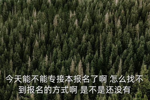 今天能不能專接本報名了啊 怎么找不到報名的方式啊 是不是還沒有