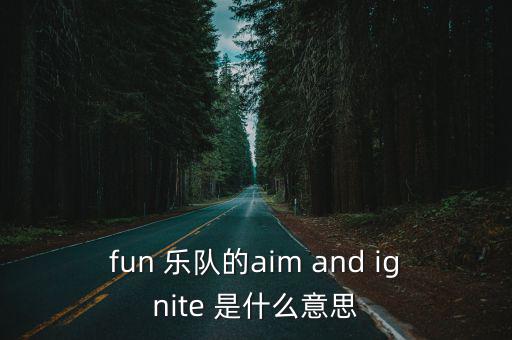 fun 樂隊(duì)的aim and ignite 是什么意思