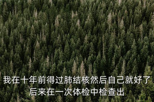 我在十年前得過肺結核然后自己就好了后來在一次體檢中檢查出