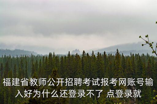 福建省教師公開招聘考試報(bào)考網(wǎng)賬號(hào)輸入好為什么還登錄不了 點(diǎn)登錄就