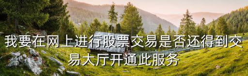 我要在網上進行股票交易是否還得到交易大廳開通此服務