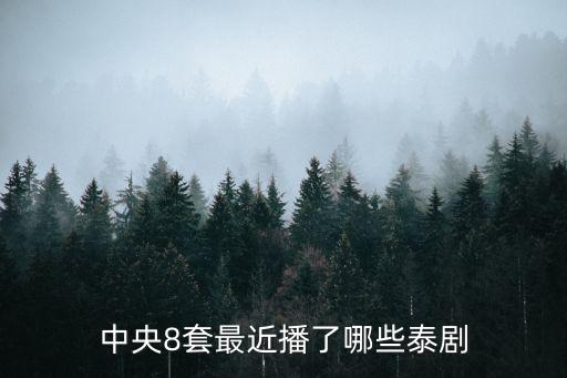 中央8套最近播了哪些泰劇