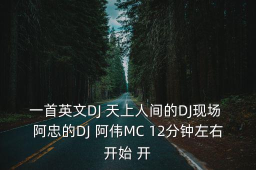 一首英文DJ 天上人間的DJ現場 阿忠的DJ 阿偉MC 12分鐘左右開始 開