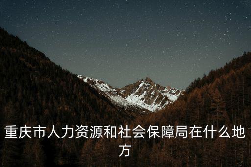 重慶市人力資源和社會保障，重慶市人力資源和社會保障局在什么地方