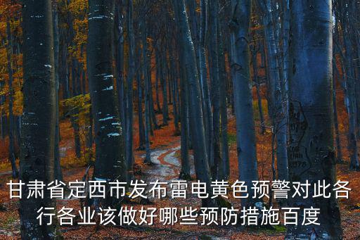 甘肅省定西市發(fā)布雷電黃色預(yù)警對(duì)此各行各業(yè)該做好哪些預(yù)防措施百度
