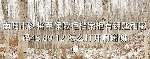 南陽市鐵將軍保險柜檔案柜有鑰匙和密碼45 89 12 怎么打開啊謝謝請