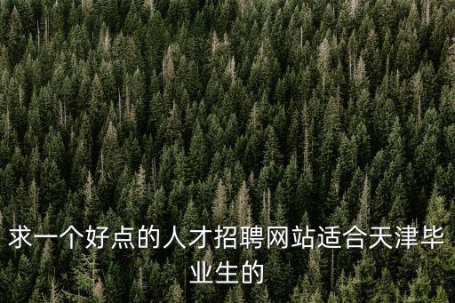 求一個好點的人才招聘網站適合天津畢業生的
