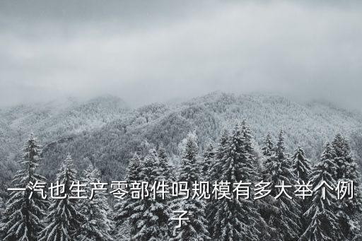 一汽也生產零部件嗎規模有多大舉個例子